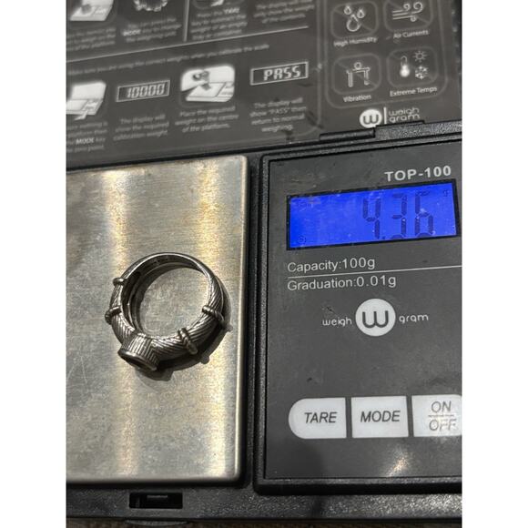 Judith Ripka Sterling Silver Solitaire Citrine Textured Ring Sz 6 November 925 - Picture 8 of 8